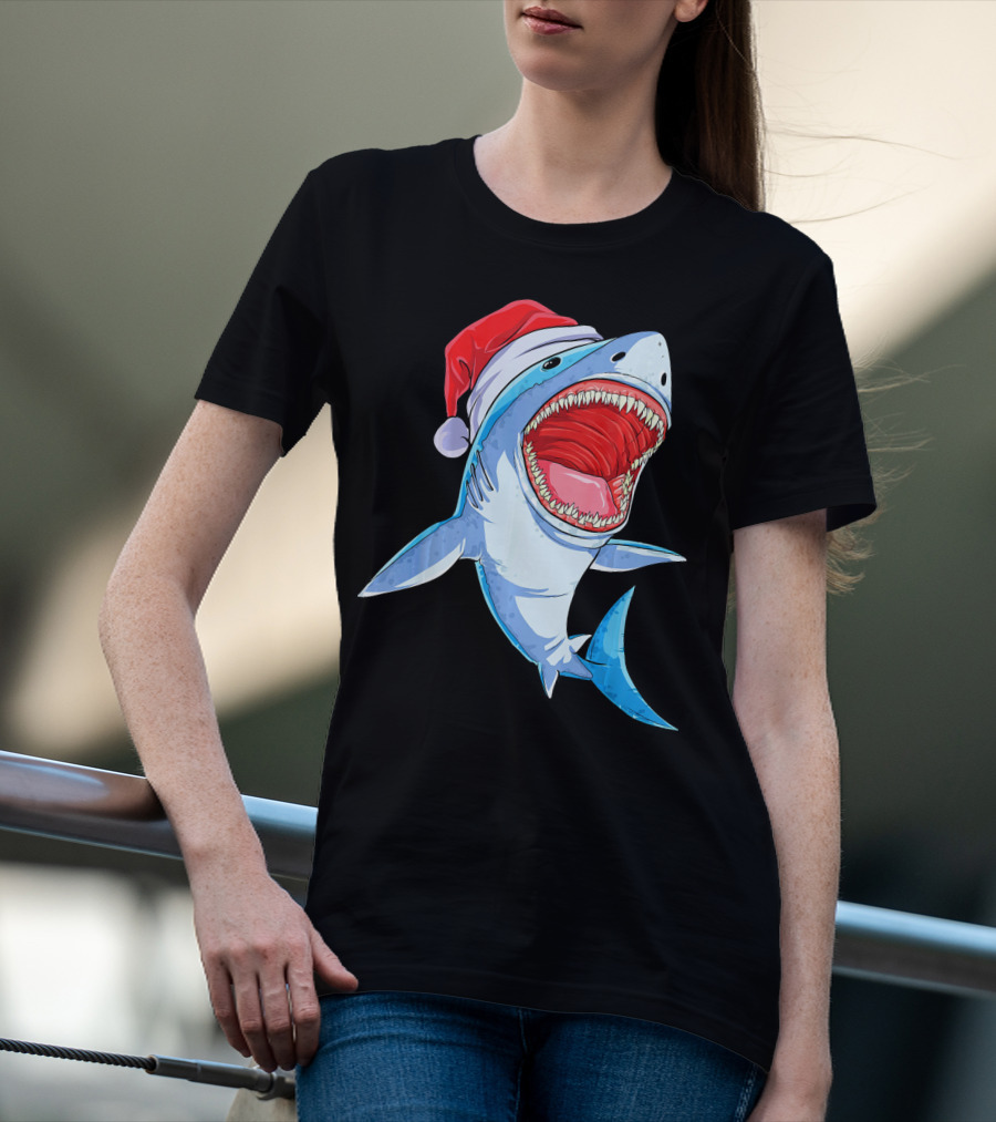 Christmas Kids Santa Shark T-Shirt