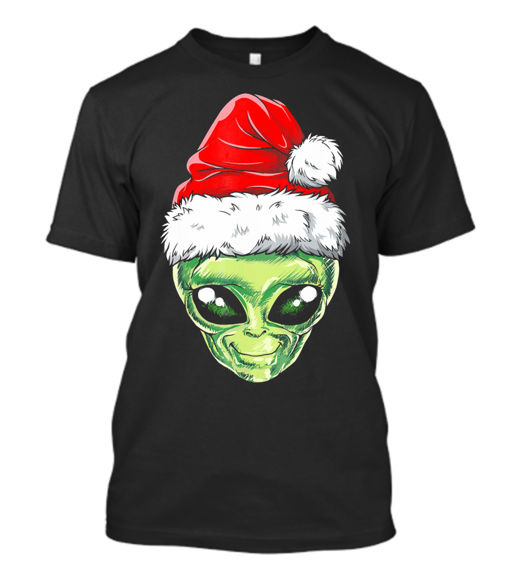 Alien Santa Christmas Hat T-Shirt