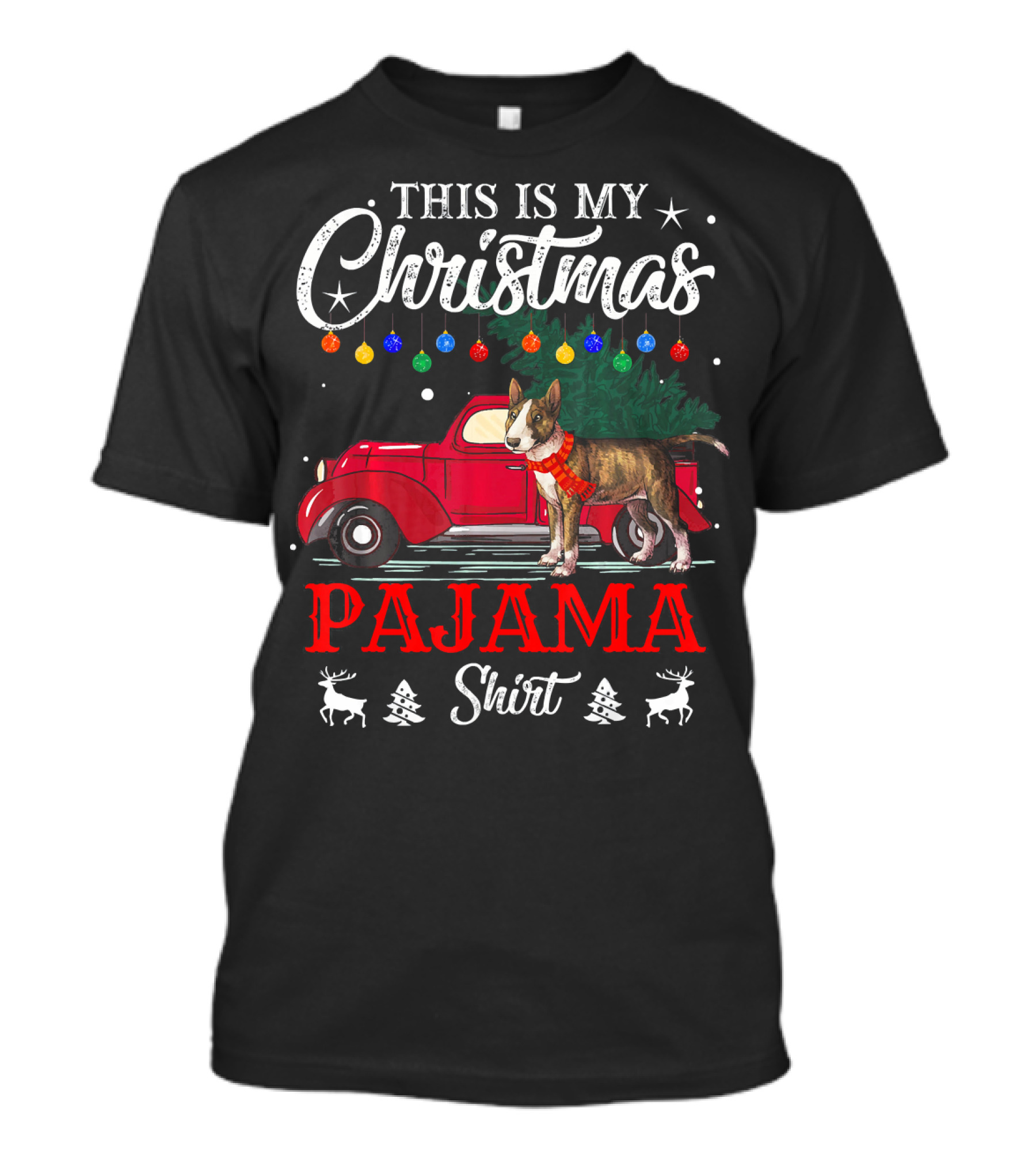 This Is My Christmas Pajama Shirt Vintage Truck Dog Holiday Lights T-Shirt