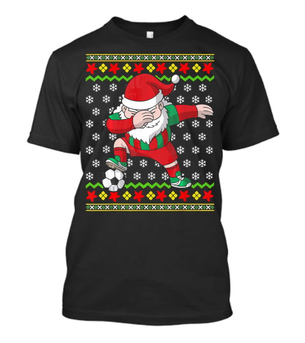 Santa Claus Dab Soccer Christmas Dabbing Ugly T-Shirt