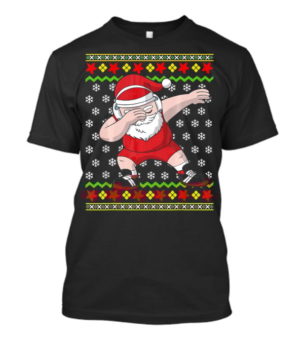 Wrestling Ugly Christmas Santa Dabbing Wrestler T-Shirt