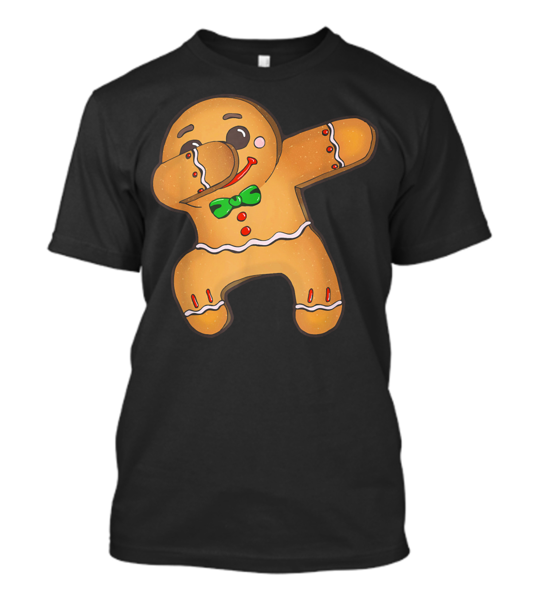 Dabbing Gingerbread Man Christmas Cookie With Bow Tie T-Shirt