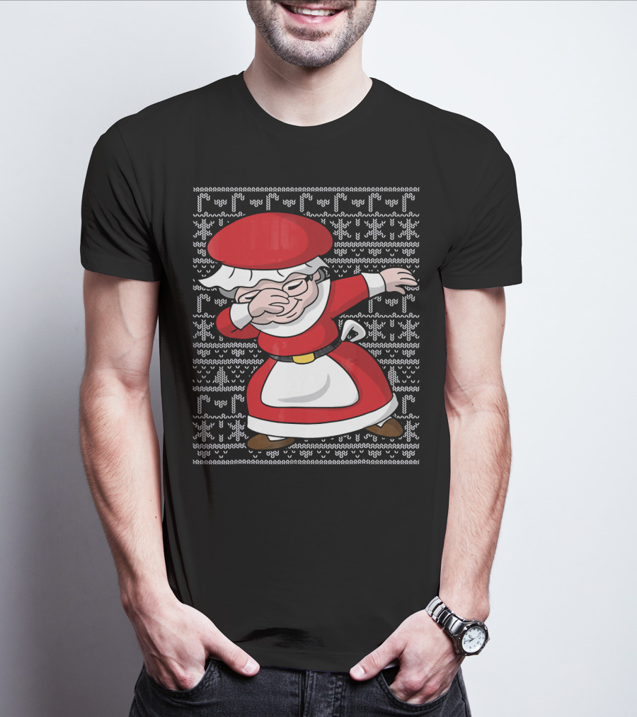 Dabbing Mrs Claus Ugly Christmas T-Shirt