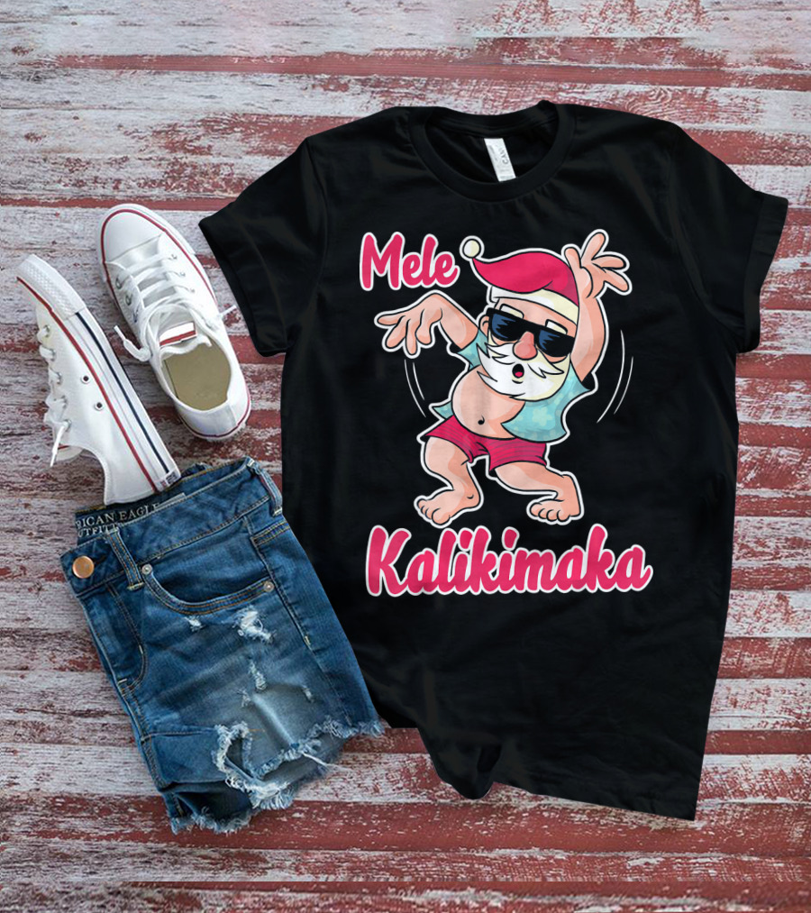 Mele Kalikimaka Dancing Santa Hula Holiday Vibes T-Shirt
