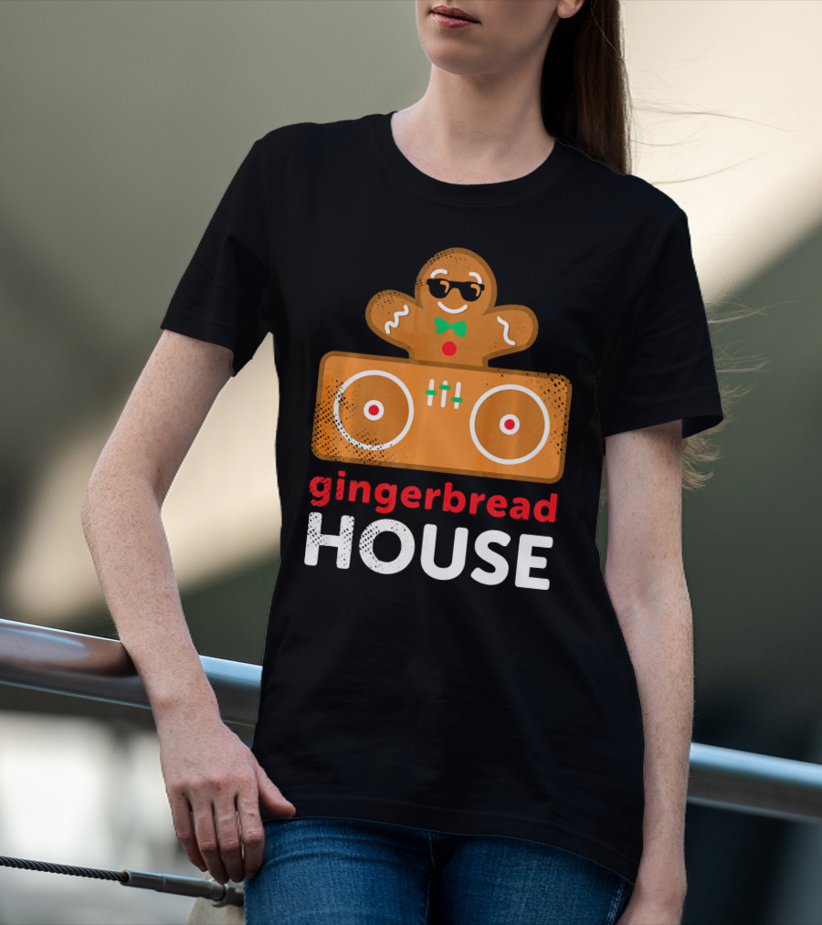 Gingerbread House Christmas DJ Gingerbread T-Shirt