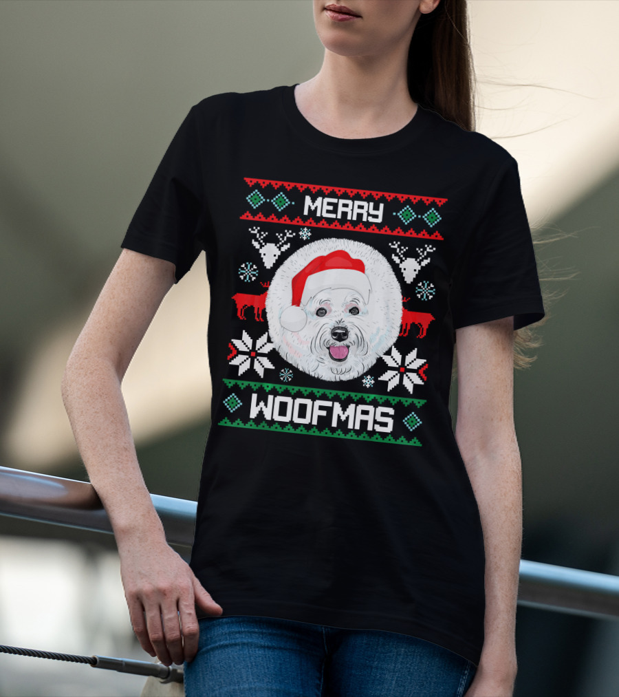 Merry Woofmas Bichon Frise Holiday T-Shirt