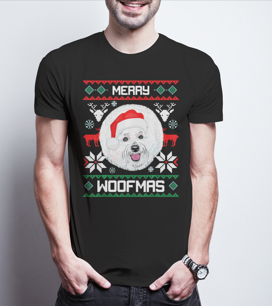 Merry Woofmas Bichon Frise Holiday T-Shirt