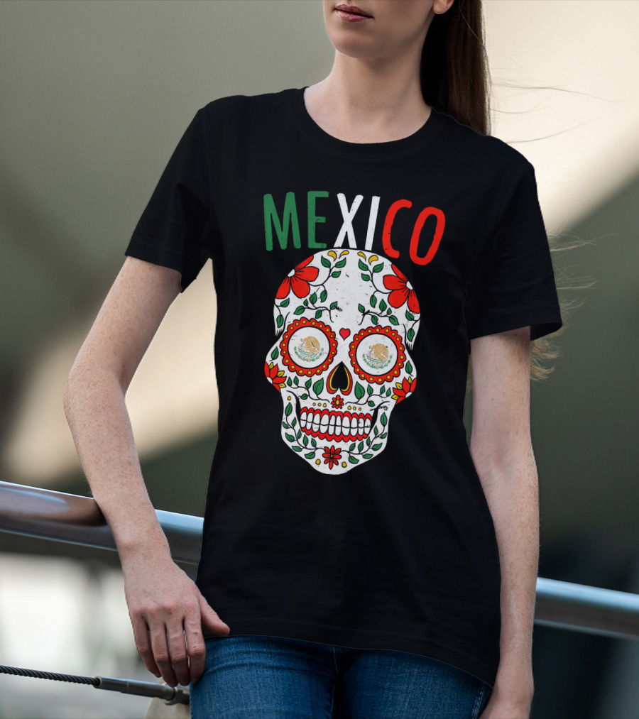Halloween Mexico Sugar Skull Mexican Mexican Cinco De Mayo T-Shirt