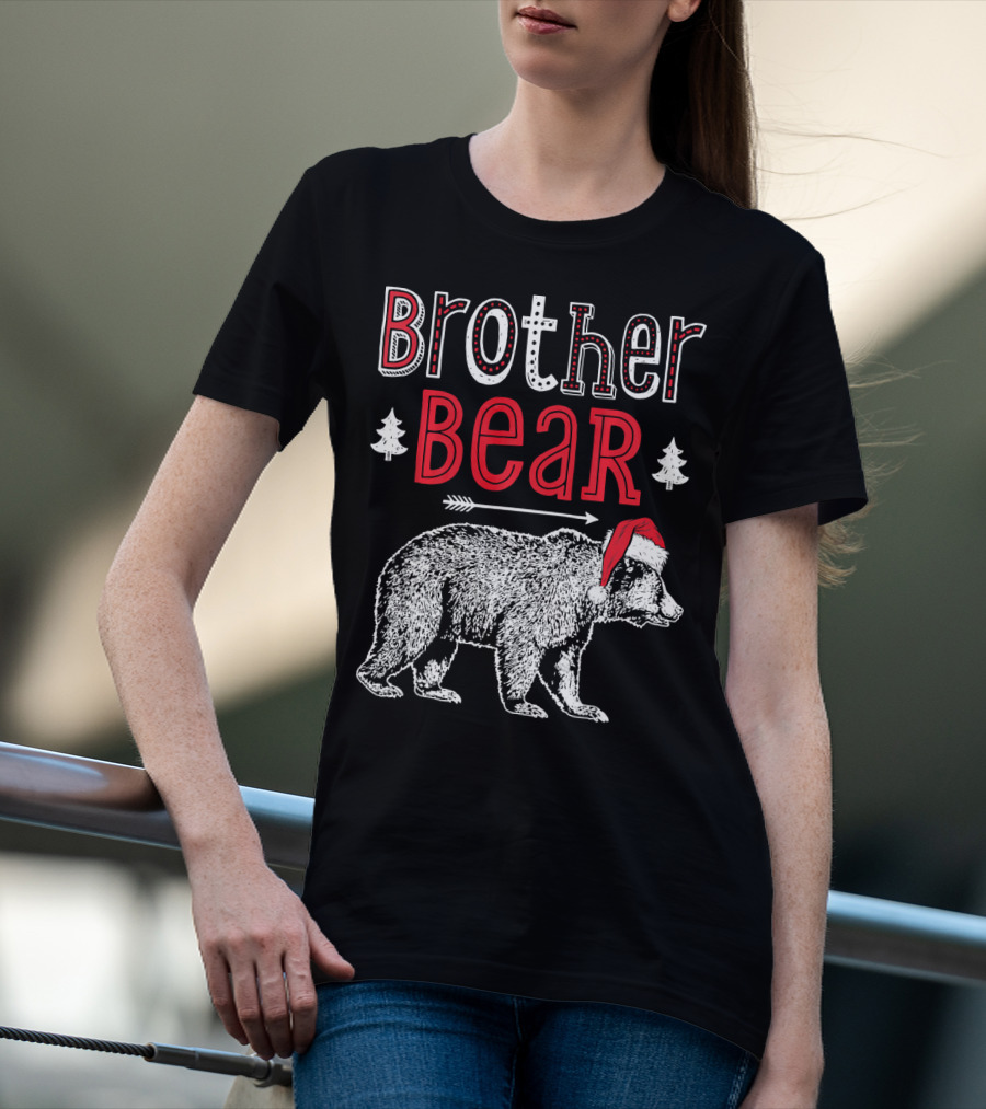 Brother Bear Christmas Santa Hat Arrow Trees T-Shirt