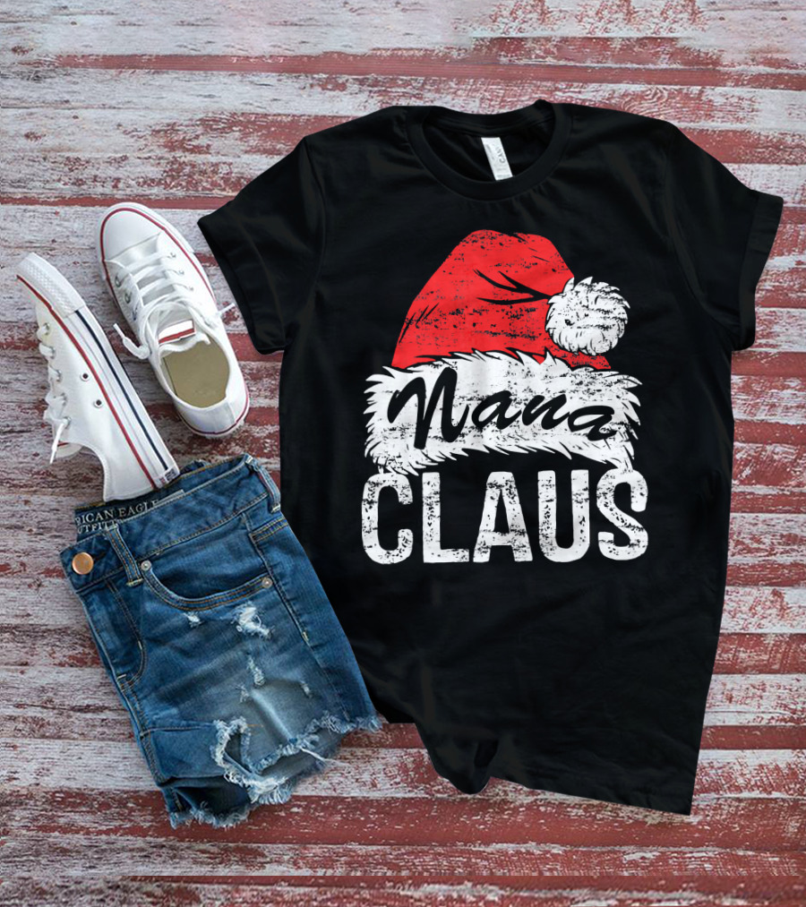 Nana Claus Matching Family Christmas Santa Hat T-Shirt