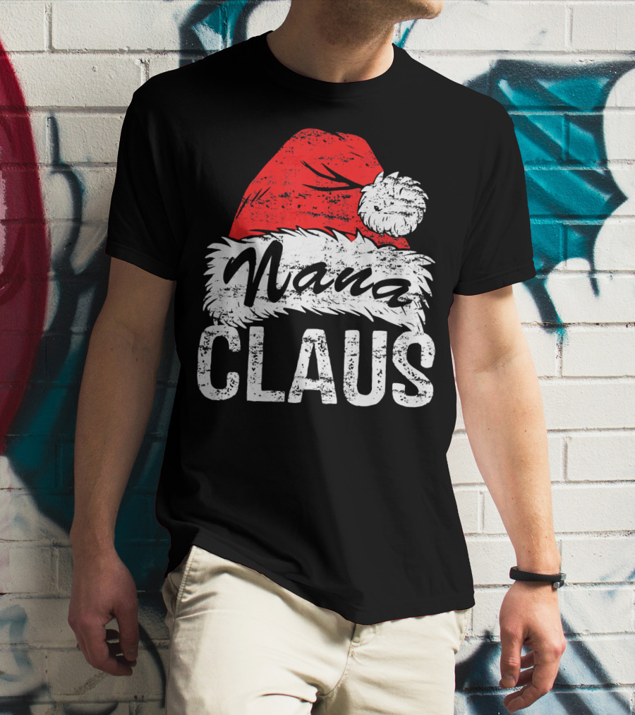 Nana Claus Matching Family Christmas Santa Hat T-Shirt