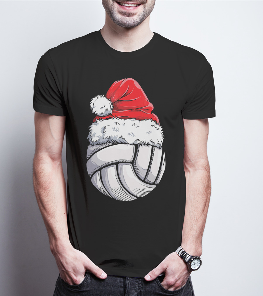 Volleyball Santa Hat Christmas Ball T-Shirt