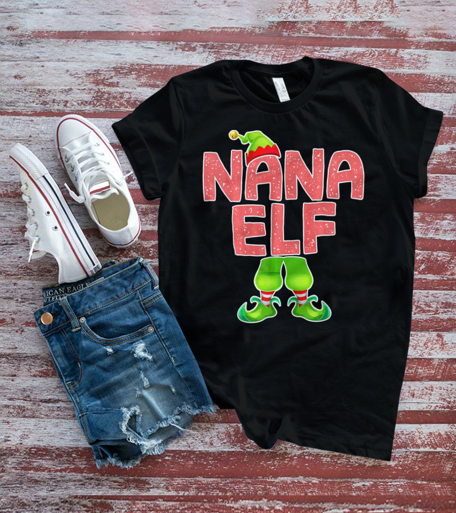 Nana Elf Merry Christmas Humor T-Shirt