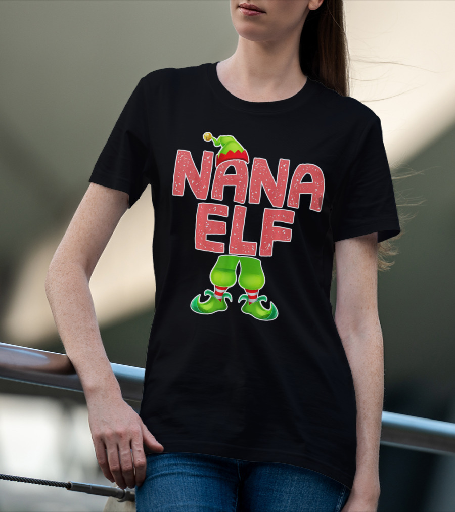 Nana Elf Merry Christmas Humor T-Shirt