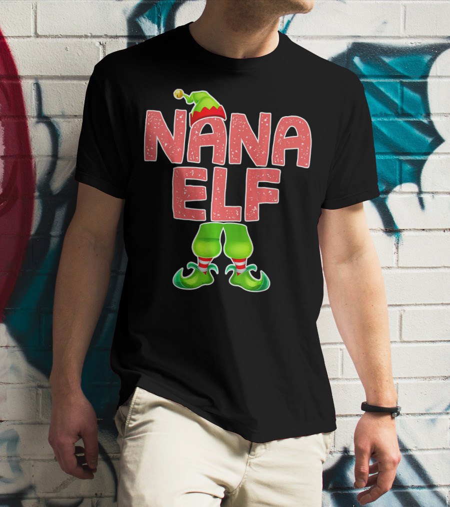 Nana Elf Merry Christmas Humor T-Shirt