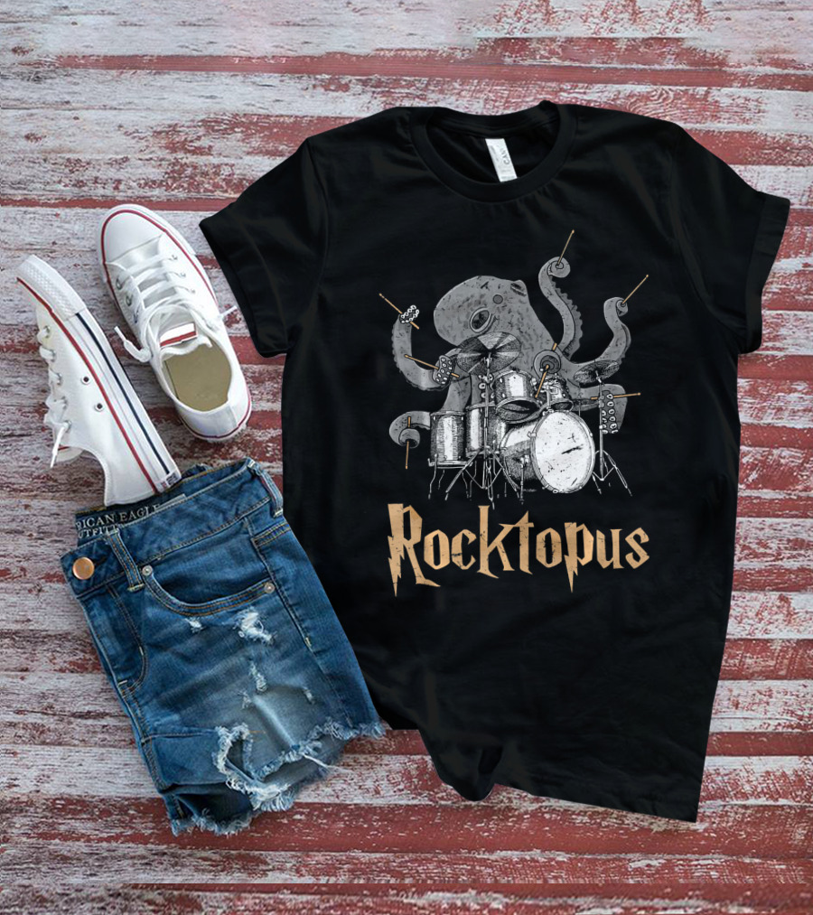 Rocktopus Octopus Drumming Birthday T-Shirt