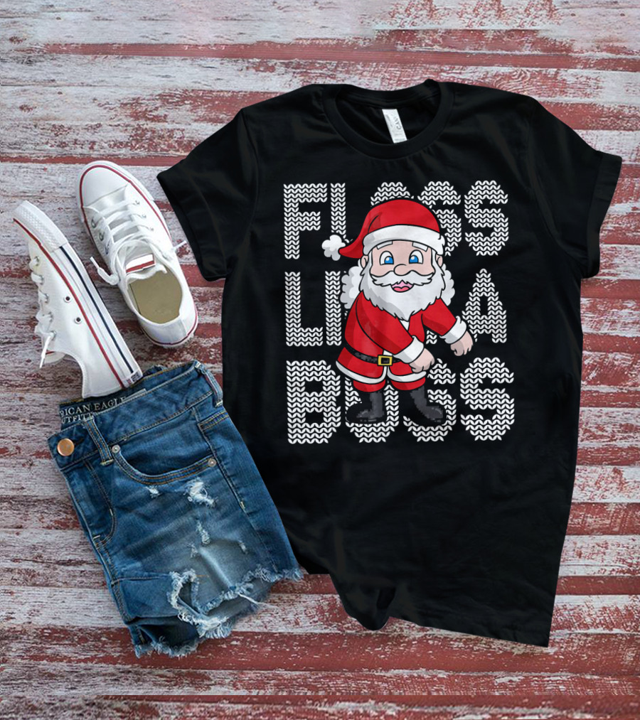 Santa Floss Like A Boss Christmas Kids T-Shirt