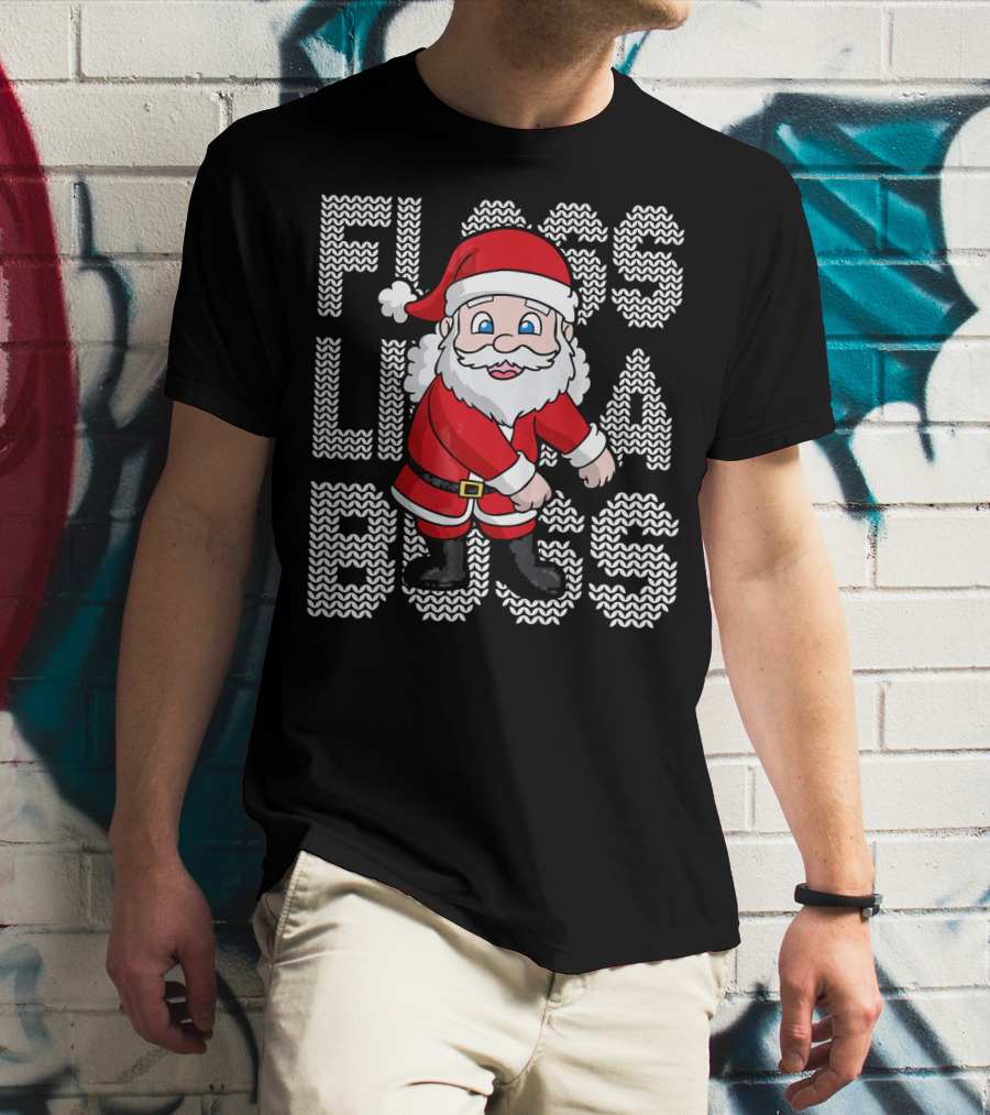 Santa Floss Like A Boss Christmas Kids T-Shirt