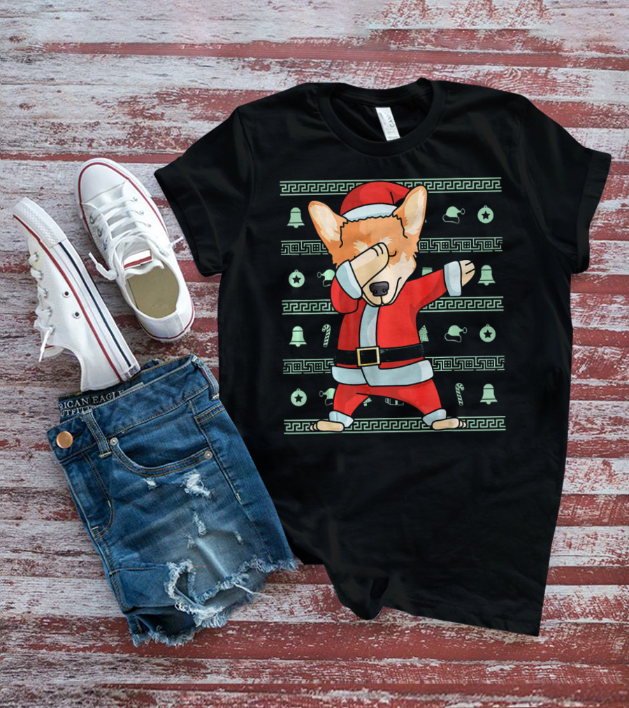 Corgi Santa Dabbing Christmas T-Shirt