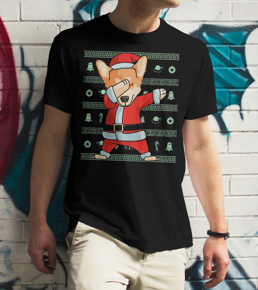 Corgi Santa Dabbing Christmas T-Shirt