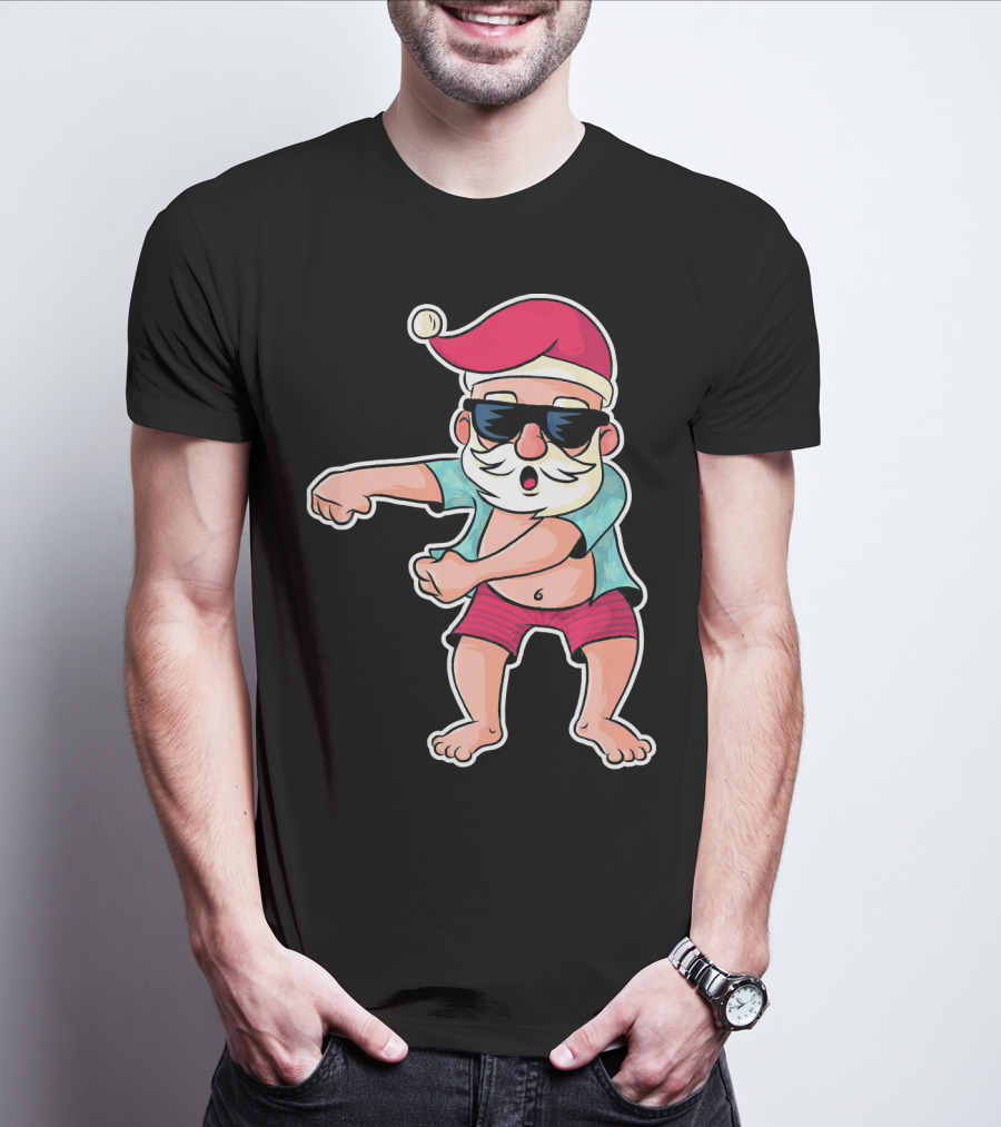 Flossing Dance Santa In Sunglasses And Hat T-Shirt