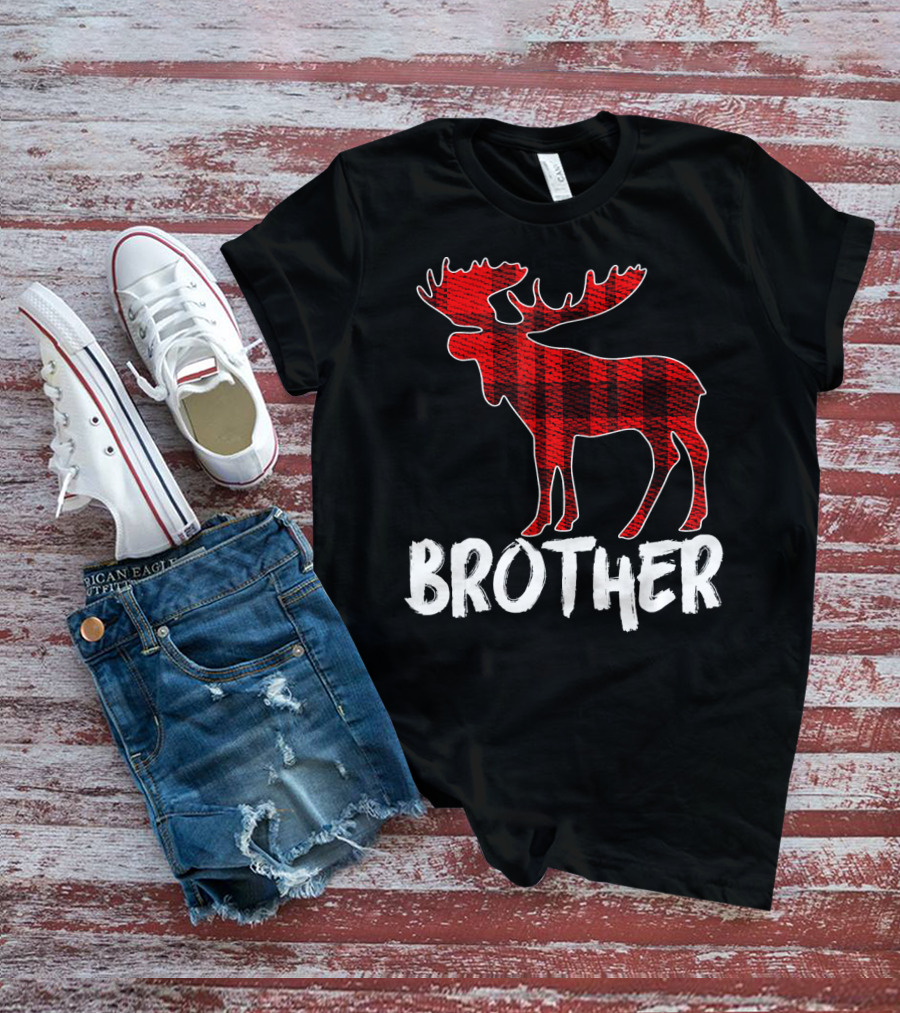 Brother Red Plaid Moose T-Shirt