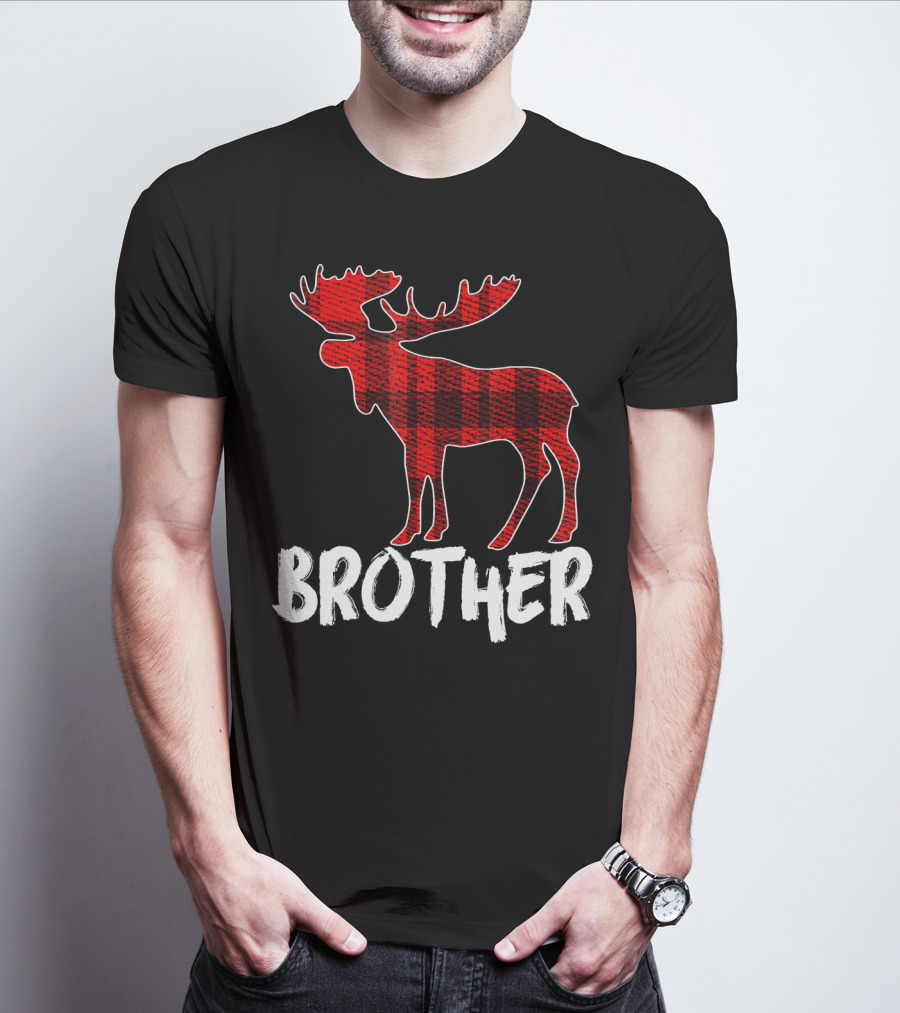 Brother Red Plaid Moose T-Shirt