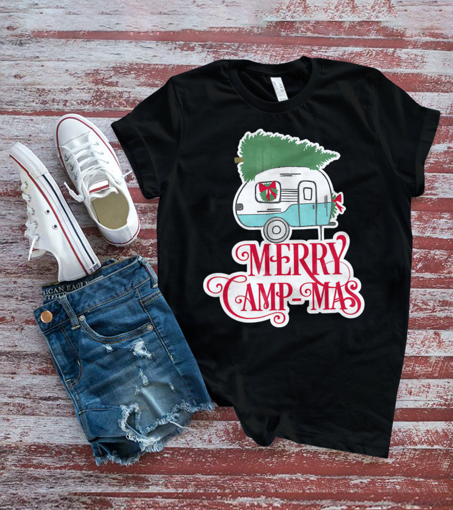 Merry Camp-Mas Christmas Vintage Camper T-Shirt