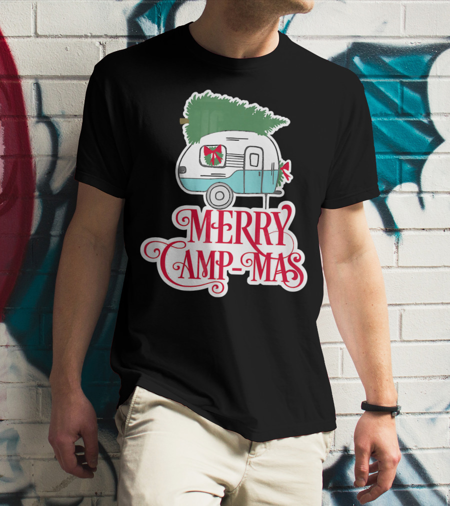 Merry Camp-Mas Christmas Vintage Camper T-Shirt