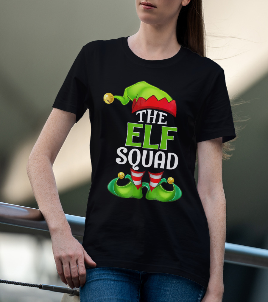 THE ELF SQUAD Green Hat Striped Stockings T-Shirt