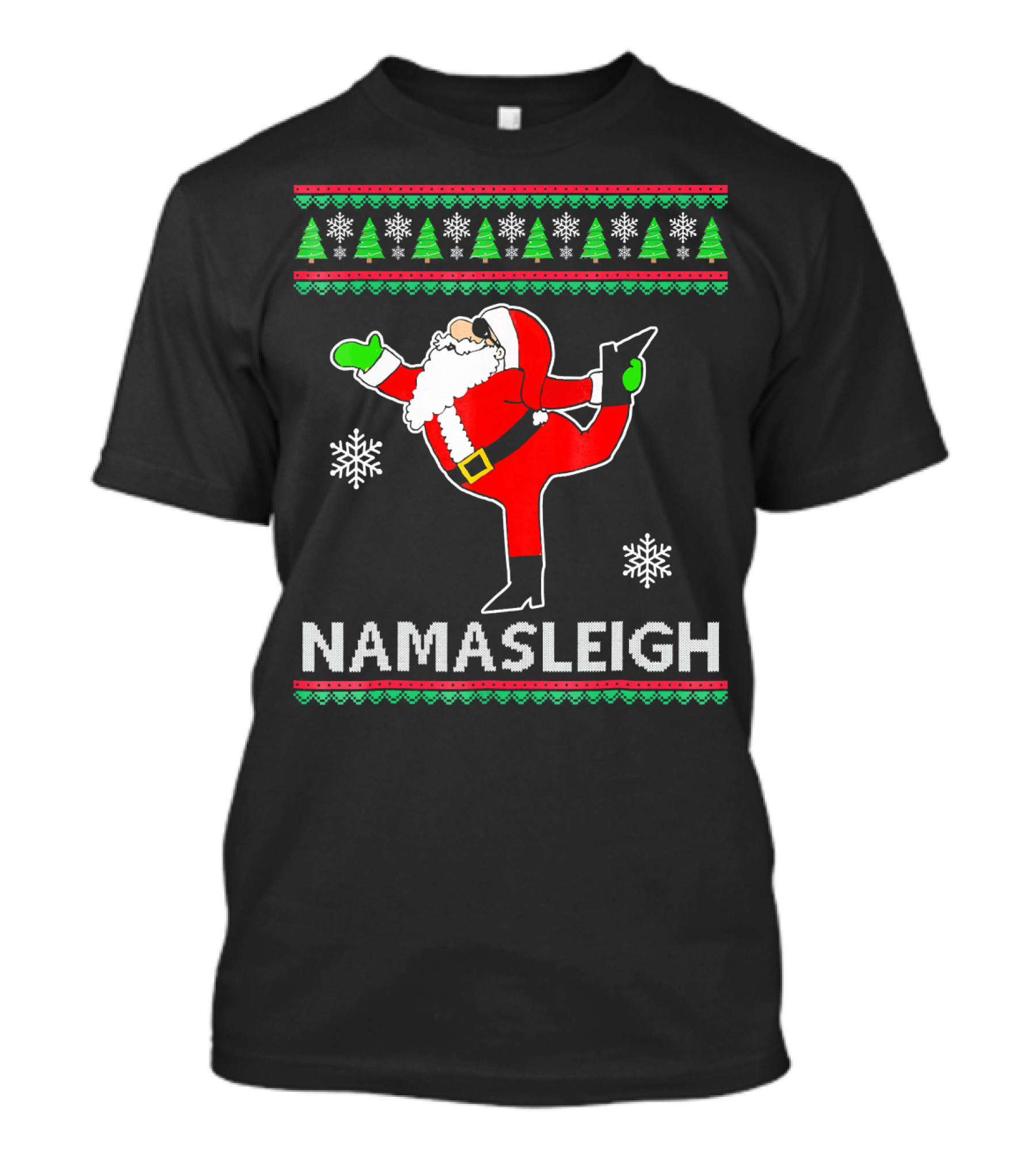 Namasleigh Santa Yoga Christmas Holiday T-Shirt