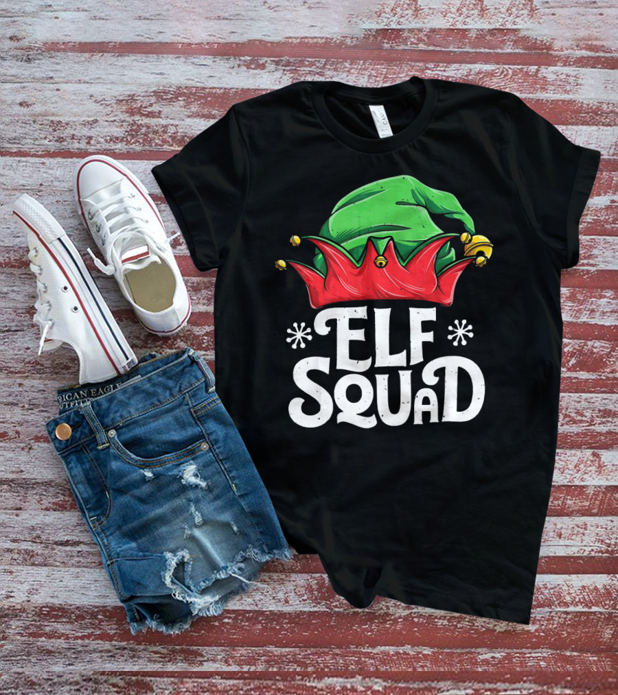 Elf Squad Christmas Elves Hat Festive Family T-Shirt