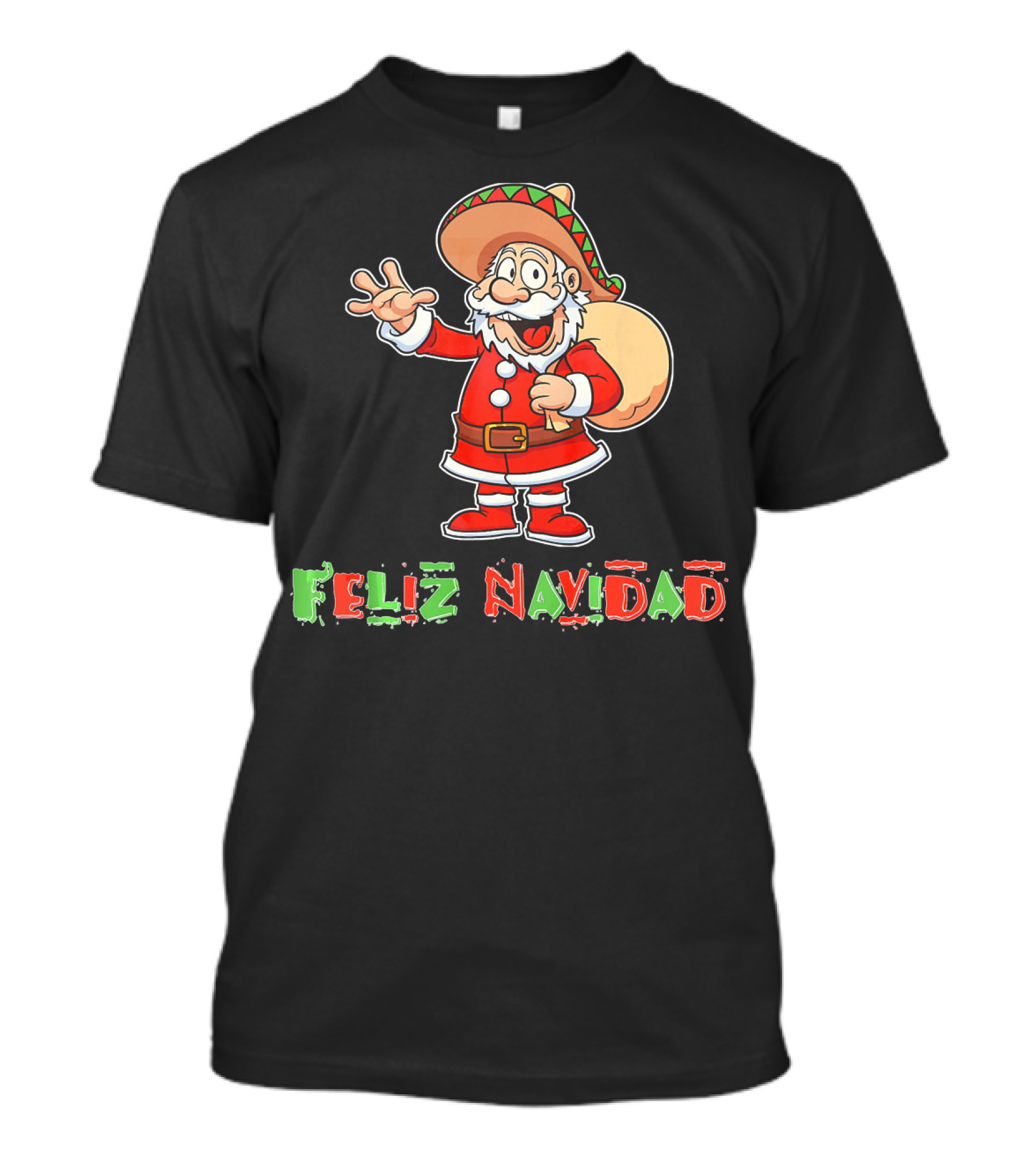 Feliz Navidad Mexican Santa Mexi Sombrero T-Shirt