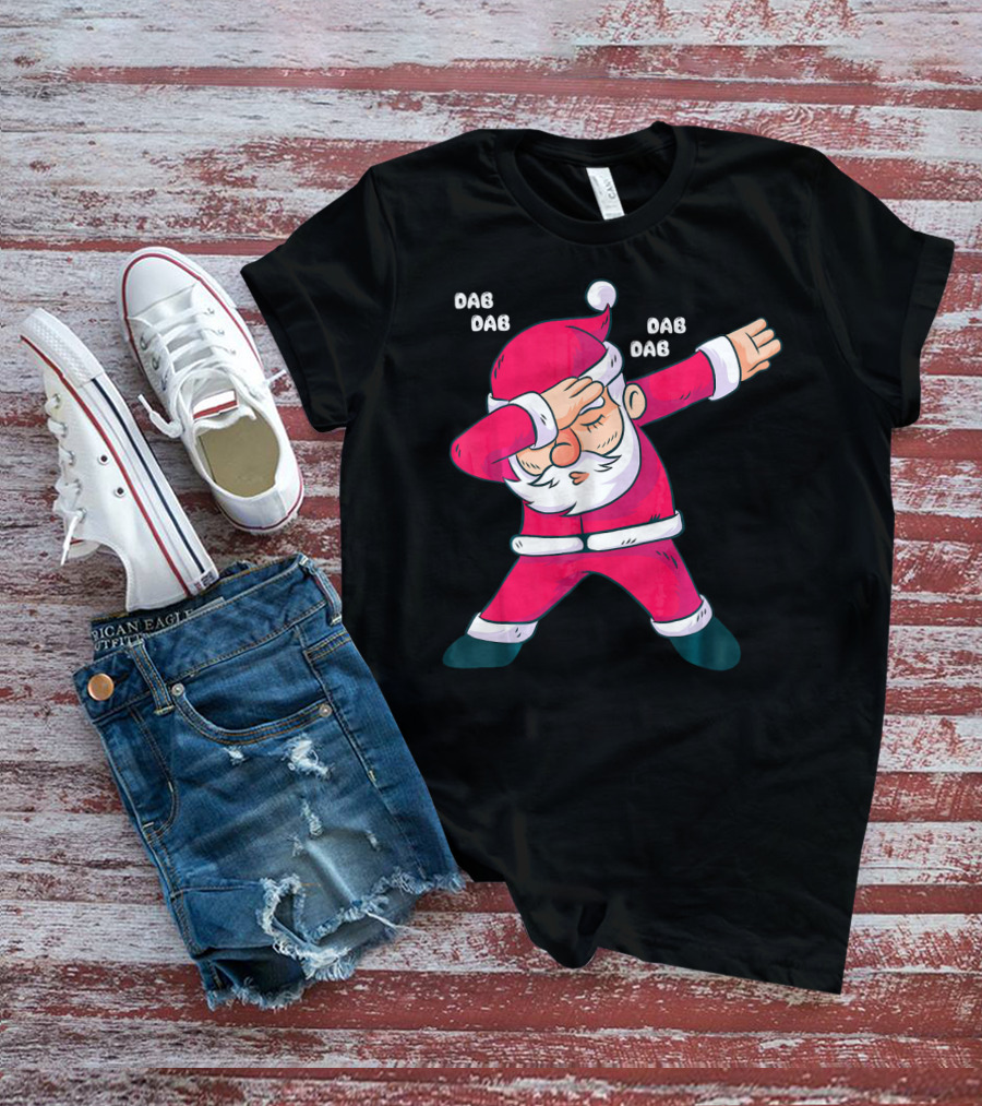 Dab Dab Dab Christmas Dabbing Santa Fun T-Shirt