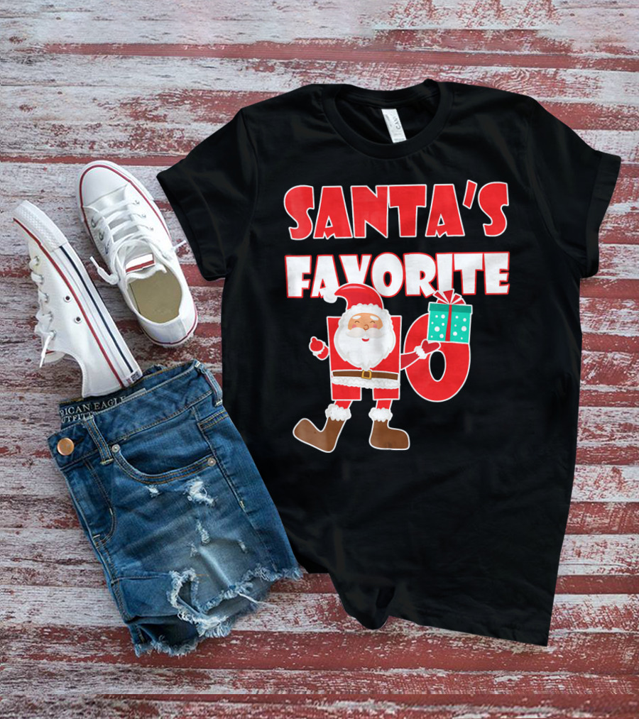 Santa's Favorite Ho Holiday Humor With Santa And Gifts T-Shirt