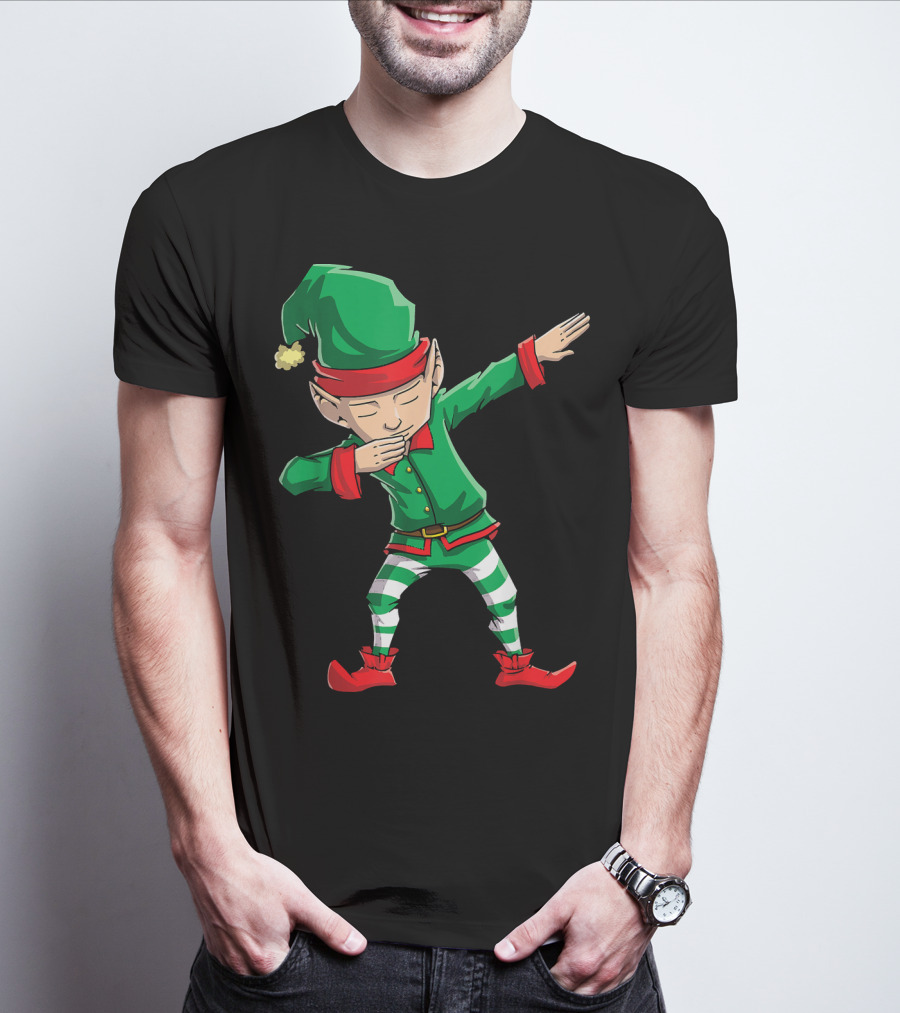 Christmas Dabbing Elf Squad Festive Dance Gesture T-Shirt