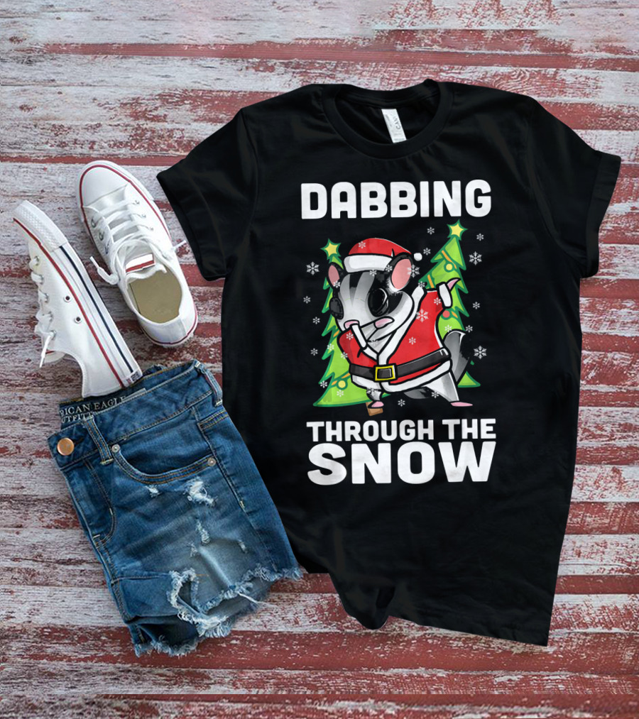 Dabbing Through The Snow Santa Sugar Glider T-Shirt