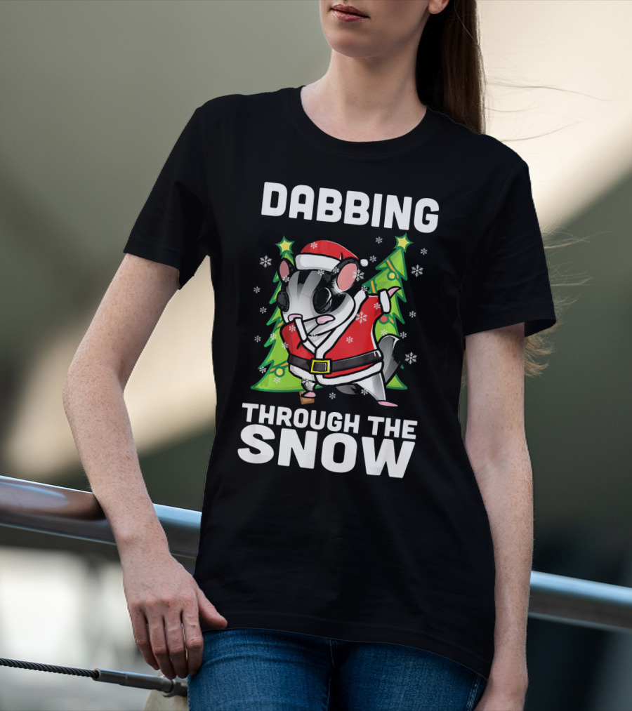 Dabbing Through The Snow Santa Sugar Glider T-Shirt