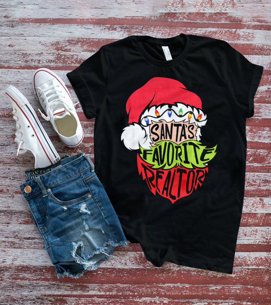 Santa's Favorite Realtor Christmas Santa T-Shirt