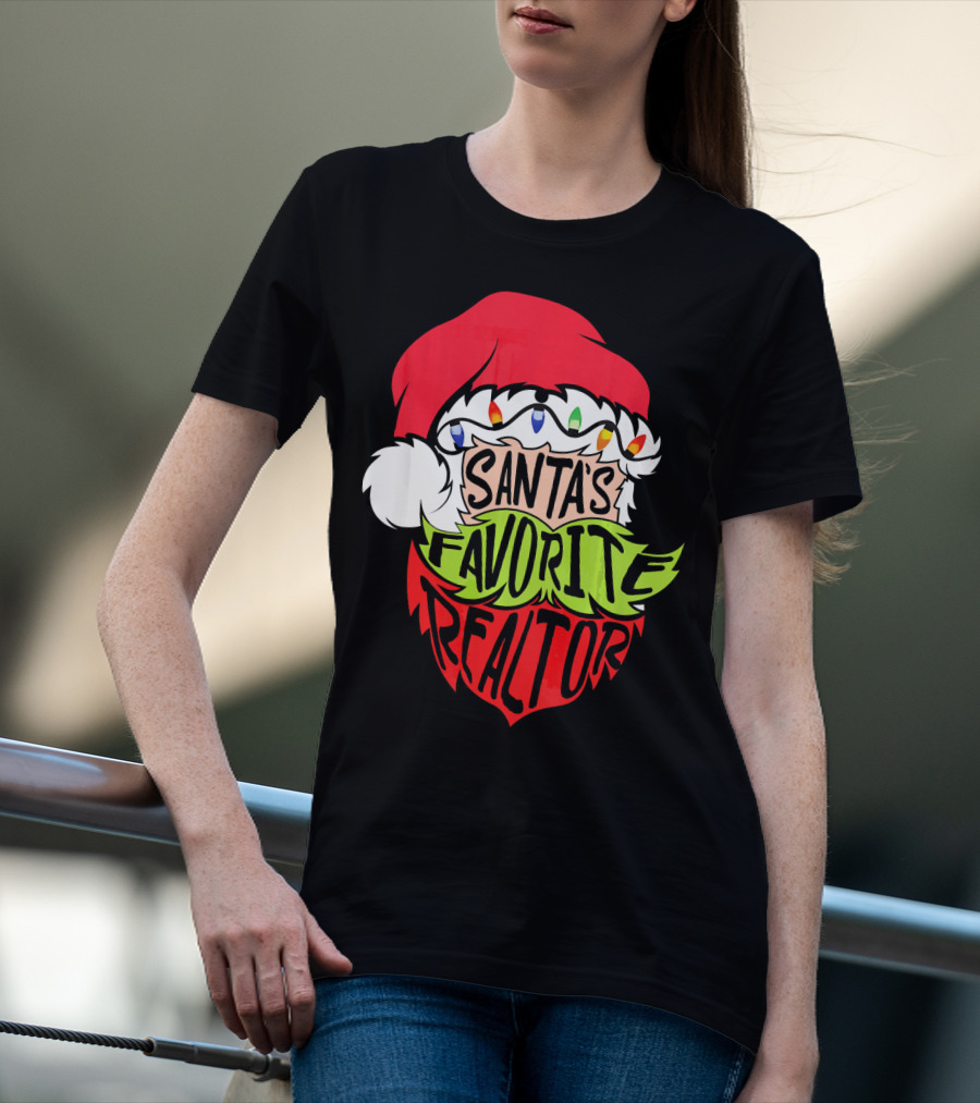 Santa's Favorite Realtor Christmas Santa T-Shirt