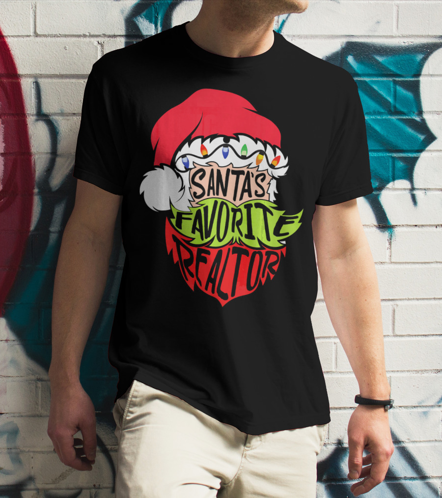 Santa's Favorite Realtor Christmas Santa T-Shirt