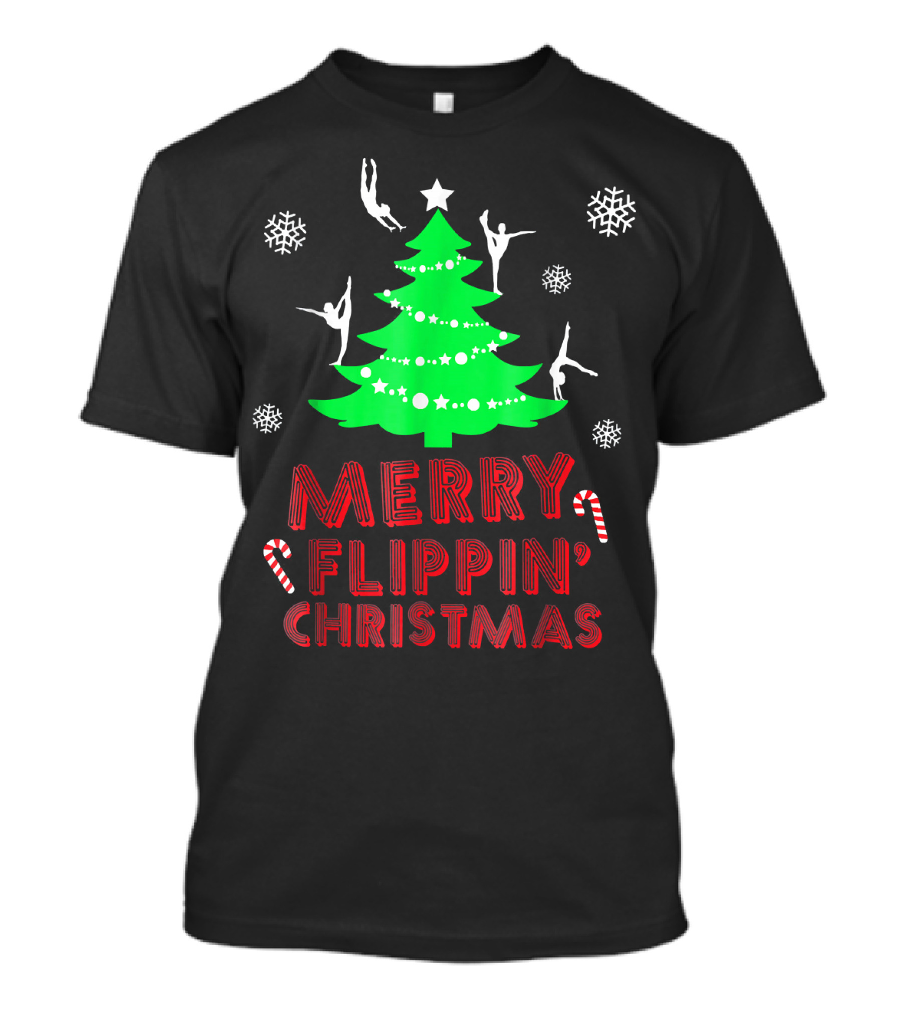 Merry Flippin' Christmas Cute Gymnastics Girls T-Shirt