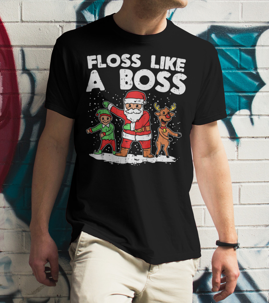 Floss Like A Boss Santa Claus Elf Reindeer Dance T-Shirt