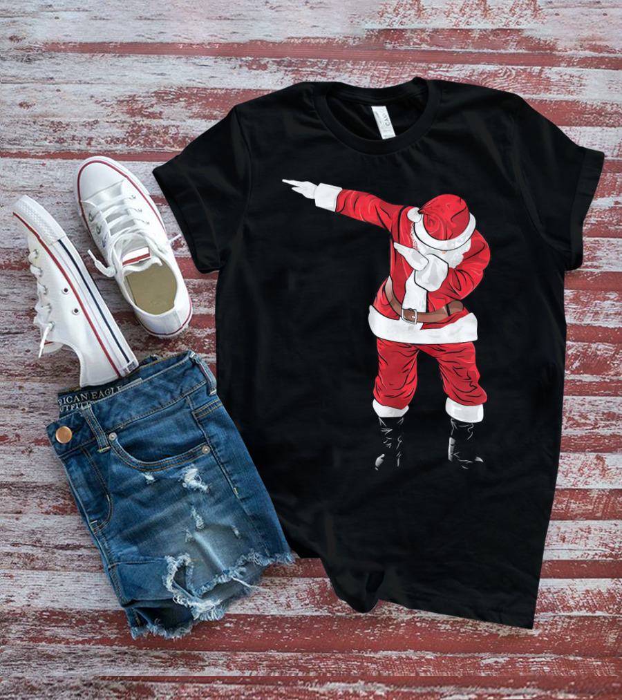Christmas Dabbing Funny Santa In Classic Red Suit T-Shirt