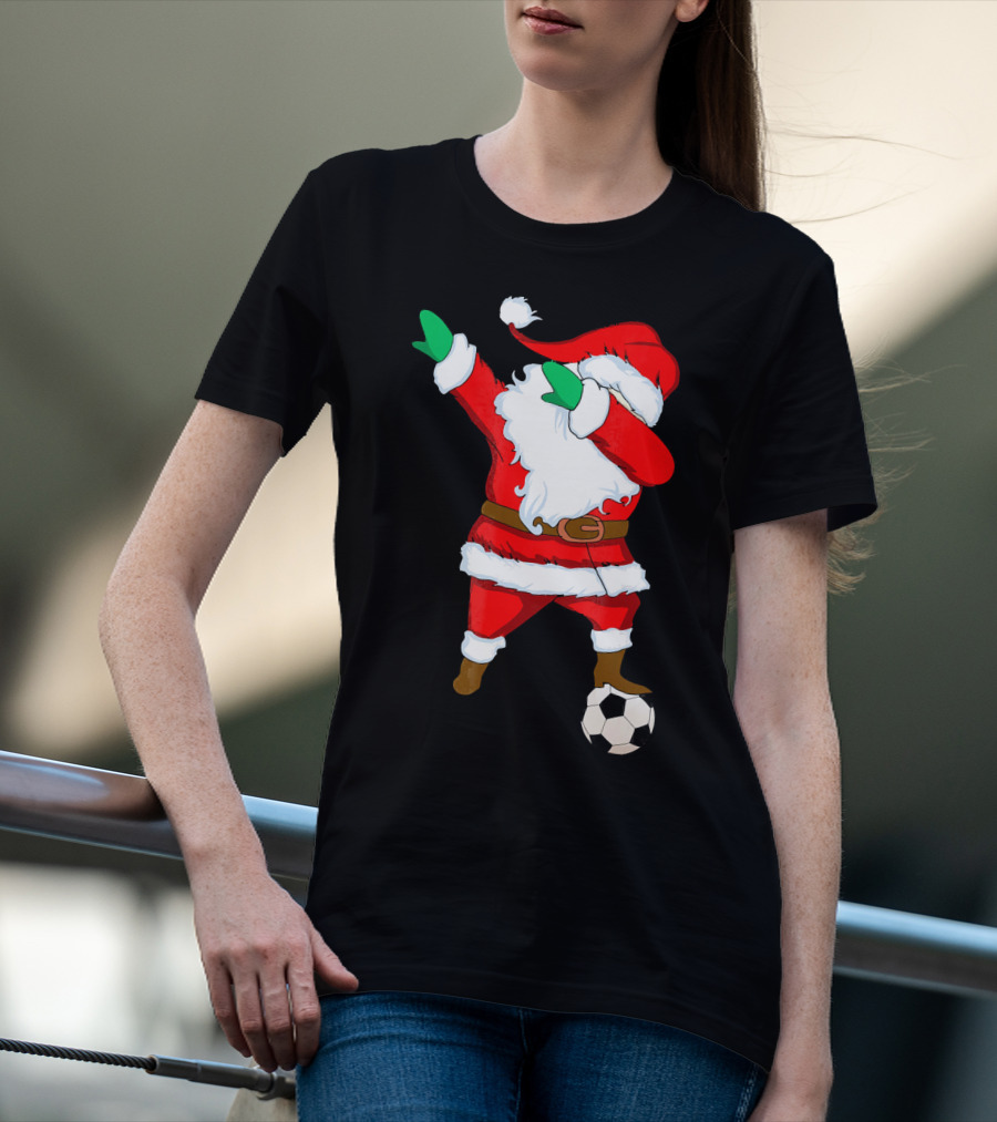 Santa Claus Dabbing With Soccer Ball T-Shirt