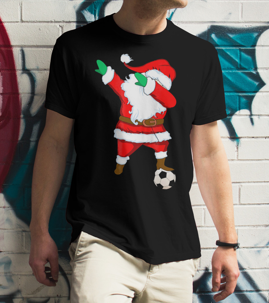 Santa Claus Dabbing With Soccer Ball T-Shirt