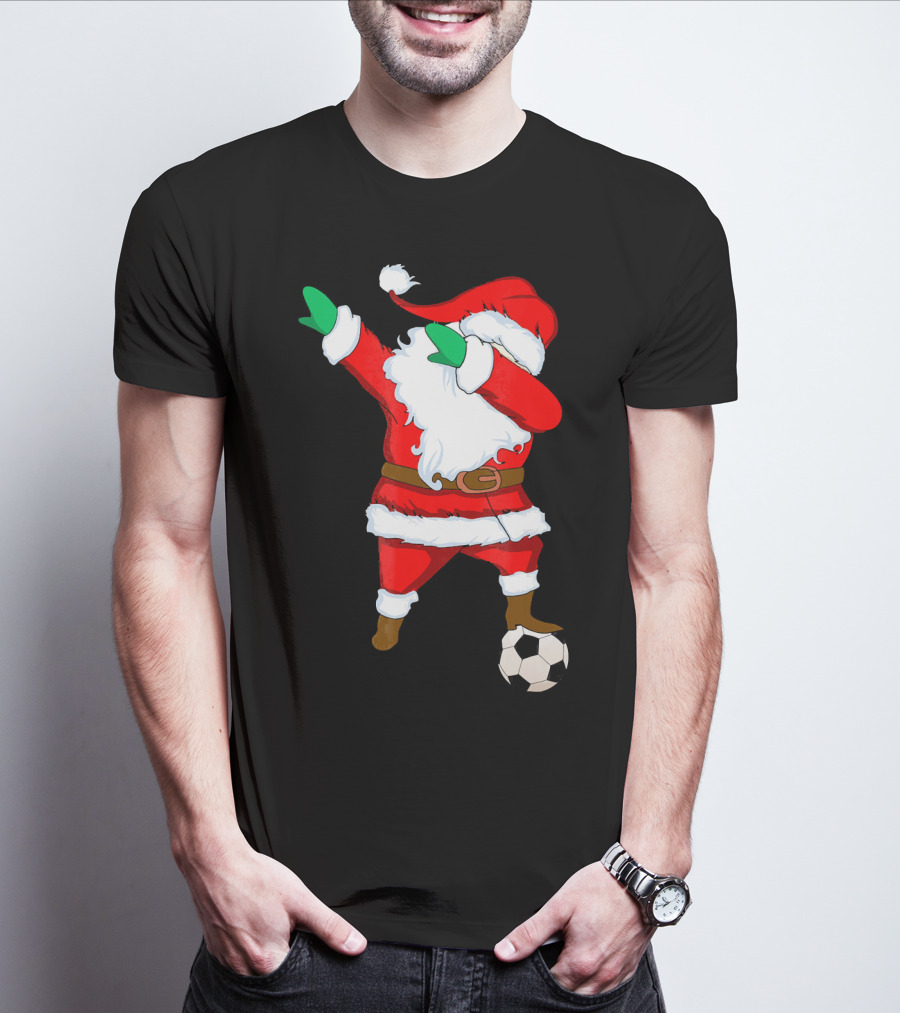 Santa Claus Dabbing With Soccer Ball T-Shirt