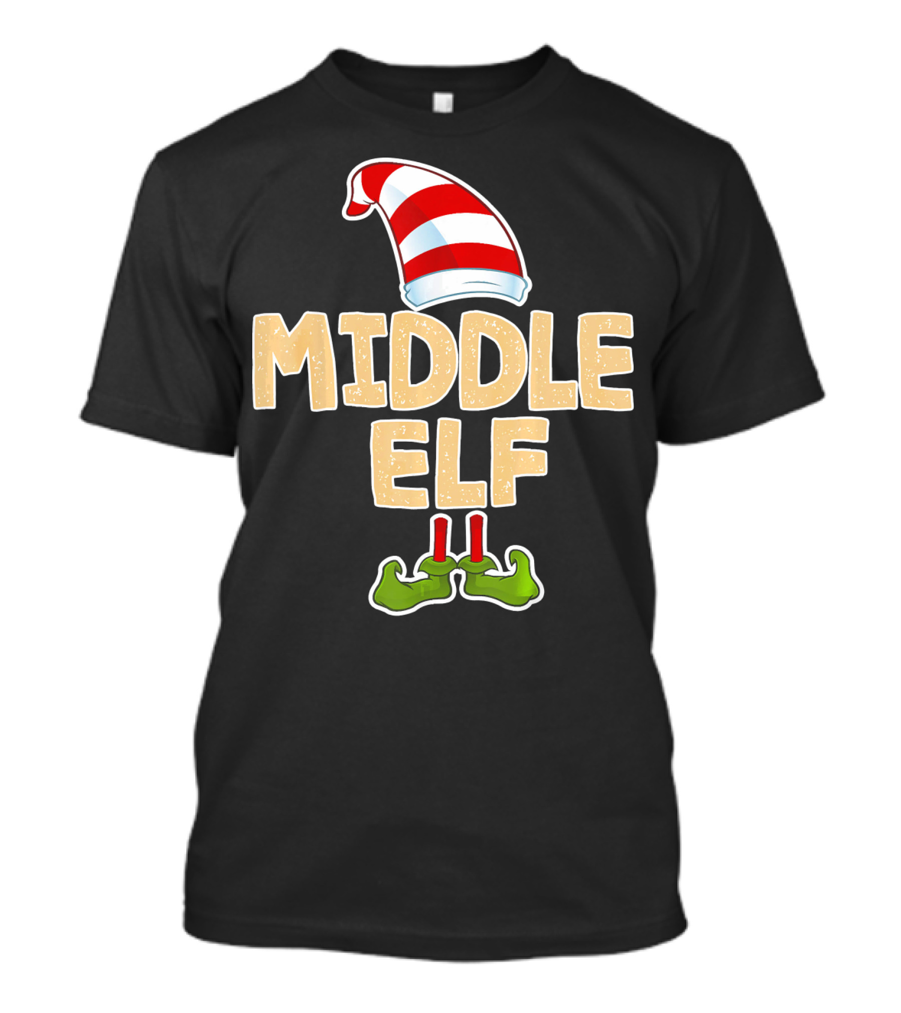 Middle Elf Candy Cane Hat And Green Shoes T-Shirt