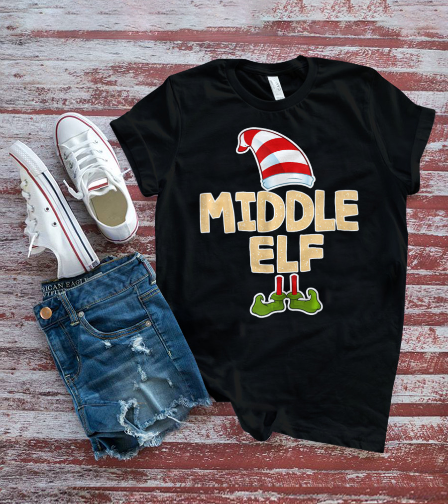 Middle Elf Candy Cane Hat And Green Shoes T-Shirt