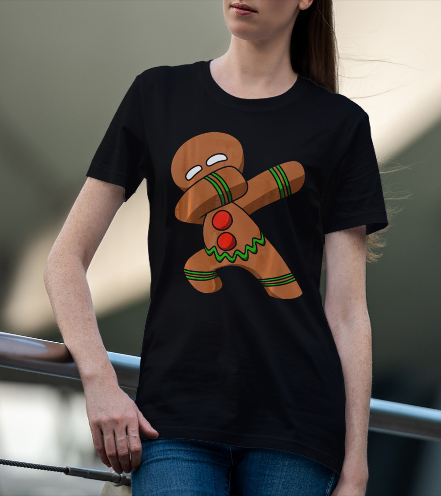 Dabbing Gingerbread Man Funny Christmas Cookie Dance T-Shirt